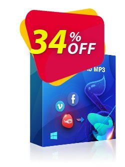 34% OFF StreamFab YouTube to MP3 - 1 Year License  Coupon code