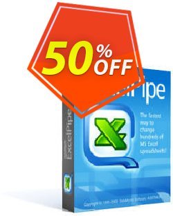 50% OFF ExcelPipe Floating License - +1 Yr Maintenance Coupon code