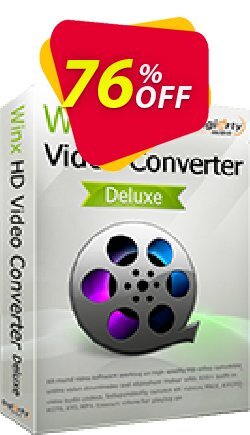 WinX HD Video Converter Deluxe - 1 year License  Coupon discount 75% OFF WinX HD Video Converter Deluxe (1 year License), verified - Exclusive promo code of WinX HD Video Converter Deluxe (1 year License), tested & approved