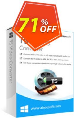 Aiseesoft TS Video Converter Coupon discount 40% Aiseesoft - 40% Off for All Products of Aiseesoft