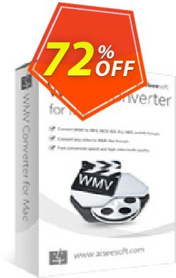 72% OFF Aiseesoft WMV Converter for Mac Coupon code