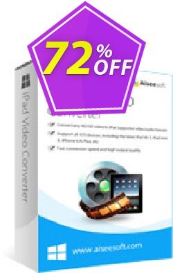 Aiseesoft iPad Video Converter Coupon, discount Aiseesoft iPad Video Converter wonderful promo code 2022. Promotion: 40% Off for All Products of Aiseesoft