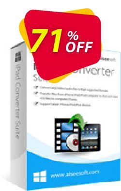 71% OFF Aiseesoft iPad Converter Suite Coupon code