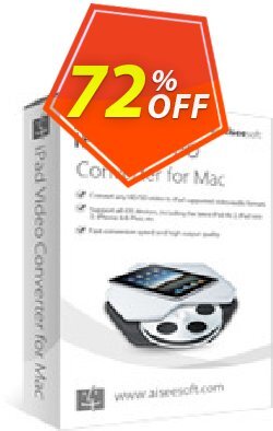 72% OFF Aiseesoft iPad Video Converter for Mac Coupon code