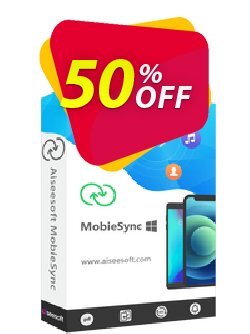 50% OFF Aiseesoft MobieSync - Lifetime/5 PCs Coupon code