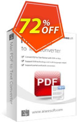 72% OFF Aiseesoft Mac PDF to Text Converter Coupon code