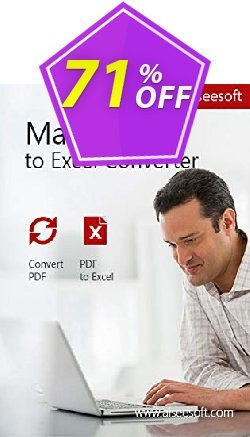 71% OFF Aiseesoft Mac PDF to Excel Converter Coupon code