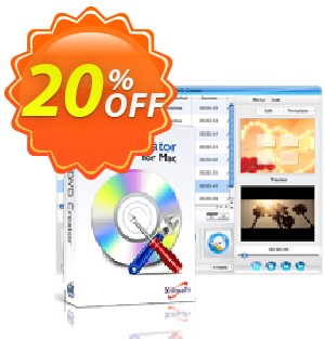 Xilisoft DVD Creator 6 for Mac Coupon, discount 20% off for all products. Promotion: 20% off