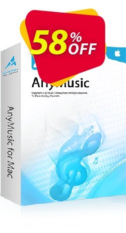 58% OFF AnyMusic for Mac Monthly Coupon code