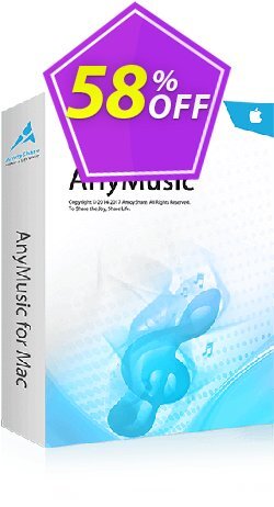 58% OFF AnyMusic for Mac Monthly Coupon code