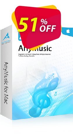 51% OFF AnyMusic for Mac Coupon code