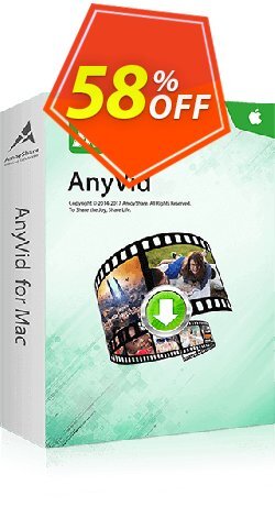 58% OFF AnyVid for Mac Monthly Coupon code