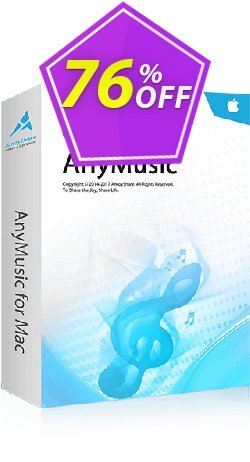 76% OFF AnyMusic for Mac Lifetime Coupon code