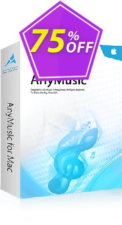 75% OFF AnyMusic for Mac Lifetime - 10 PCs  Coupon code