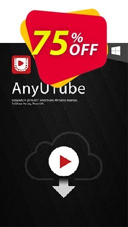 75% OFF AnyUTube Lifetime - 5 PCs  Coupon code