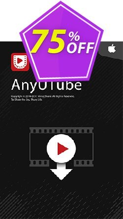 Coupon code AnyUTube Mac Lifetime (10 PCs)