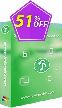 51% OFF TuneMobie Spotify Music Converter - Family License  Coupon code