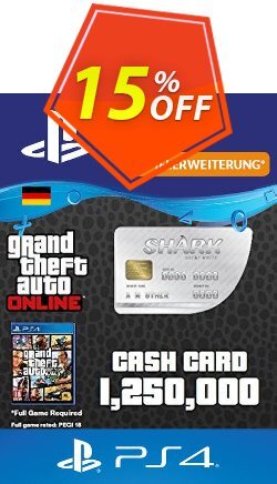 15% OFF GTA Great White Shark Card PS4 - Germany  Coupon code