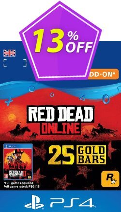 13% OFF Red Dead Online: 25 Gold Bars PS4 - UK  Coupon code