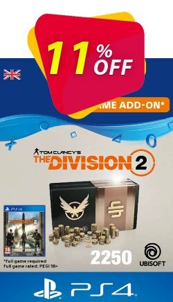 11% OFF Tom Clancy's The Division 2 PS4 - 2250 Premium Credits Pack Coupon code