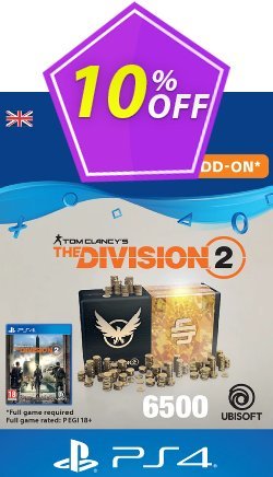 10% OFF Tom Clancy's The Division 2 PS4 - 6500 Premium Credits Pack Coupon code