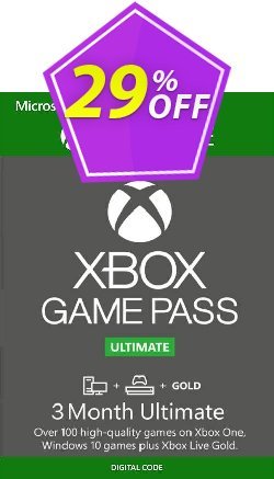 29% OFF 3 Month Xbox Game Pass Ultimate Xbox One / PC Coupon code
