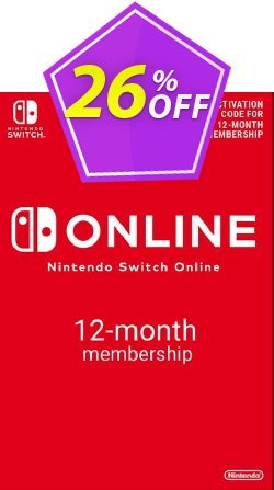 26% OFF Nintendo Switch Online 12 Month - 365 Day Membership Switch Discount