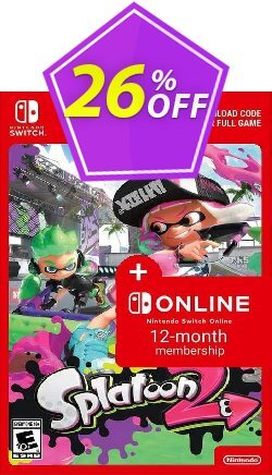 Splatoon 2 + 12 Month Membership Switch Coupon discount Splatoon 2 + 12 Month Membership Switch Deal - Splatoon 2 + 12 Month Membership Switch Exclusive offer 