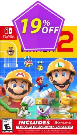 19% OFF Super Mario Maker 2 + 12 Month Membership Switch Coupon code