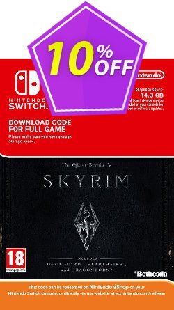 10% OFF The Elder Scrolls V: Skyrim Nintendo Switch Discount