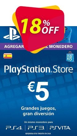 18% OFF PlayStation Network - PSN Card - 5 EUR - Spain  Discount