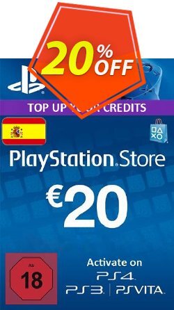 20% OFF PlayStation Network - PSN Card - 20 EUR - Spain  Discount