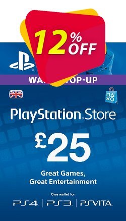 12% OFF Playstation Network Card - £25 - PS Vita/PS3/PS4  Discount