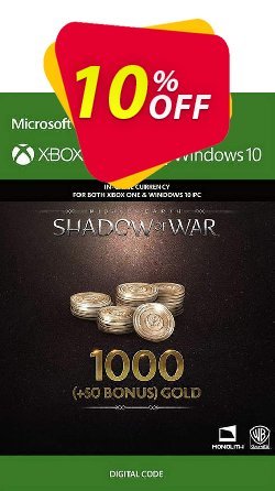 10% OFF Middle-Earth: Shadow of War - 1050 Gold Xbox One Coupon code