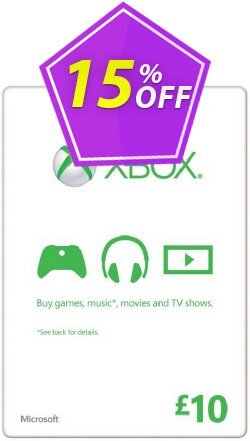 15% OFF Microsoft Gift Card - £10 - Xbox One/360  Coupon code