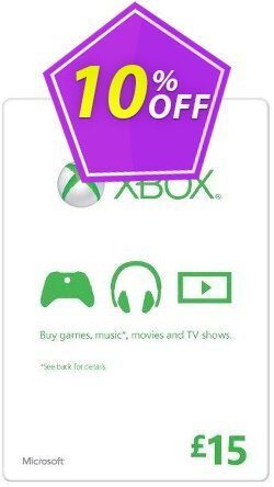 10% OFF Microsoft Gift Card - £15 - Xbox One/360  Coupon code