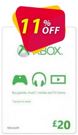 11% OFF Microsoft Gift Card - £20 - Xbox One/360  Discount