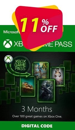 11% OFF 3 Month Xbox Game Pass Xbox One Discount