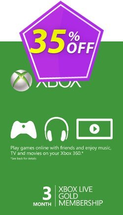 35% OFF 3 Month Xbox Live Gold Membership Card - Xbox One/360  Discount