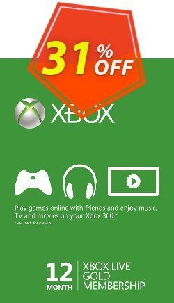 31% OFF 12 Month Xbox Live Gold Membership BRAZIL Discount