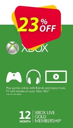 23% OFF 12 Month Xbox Live Gold Membership - Xbox One/360  Discount