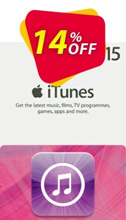 14% OFF iTunes Gift Card - £15 Discount