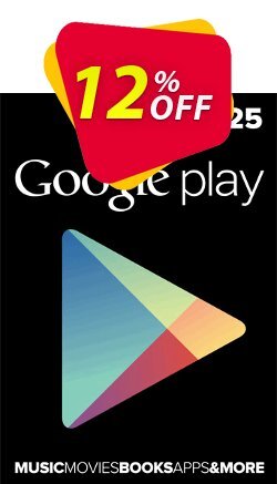 12% OFF Google Play Gift Card £25 GBP Discount