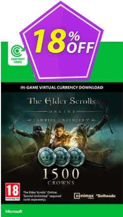 18% OFF The Elder Scrolls Online Tamriel Unlimited 1500 Crowns Xbox One - Digital Code Coupon code