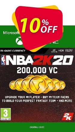 10% OFF NBA 2K20: 200,000 VC Xbox One Discount
