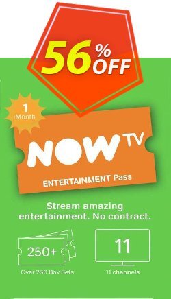 56% OFF NOW TV - 1 Month Entertainment Pass Coupon code