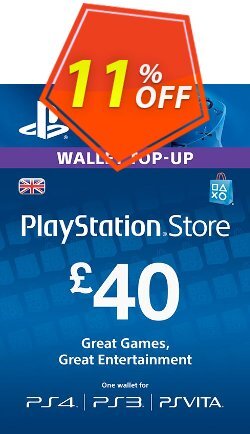 11% OFF Playstation Network Card - £40 - PS Vita/PS3/PS4  Coupon code