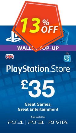 13% OFF Playstation Network Card - £35 - PS Vita/PS3/PS4  Coupon code