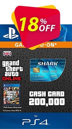 18% OFF Grand Theft Auto Online - GTA V 5 Tiger Shark Cash Card PS4 Coupon code