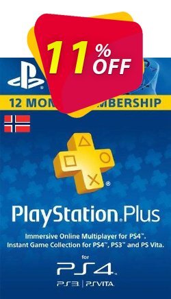 11% OFF Playstation Plus - 12 Month Subscription - Norway  Coupon code